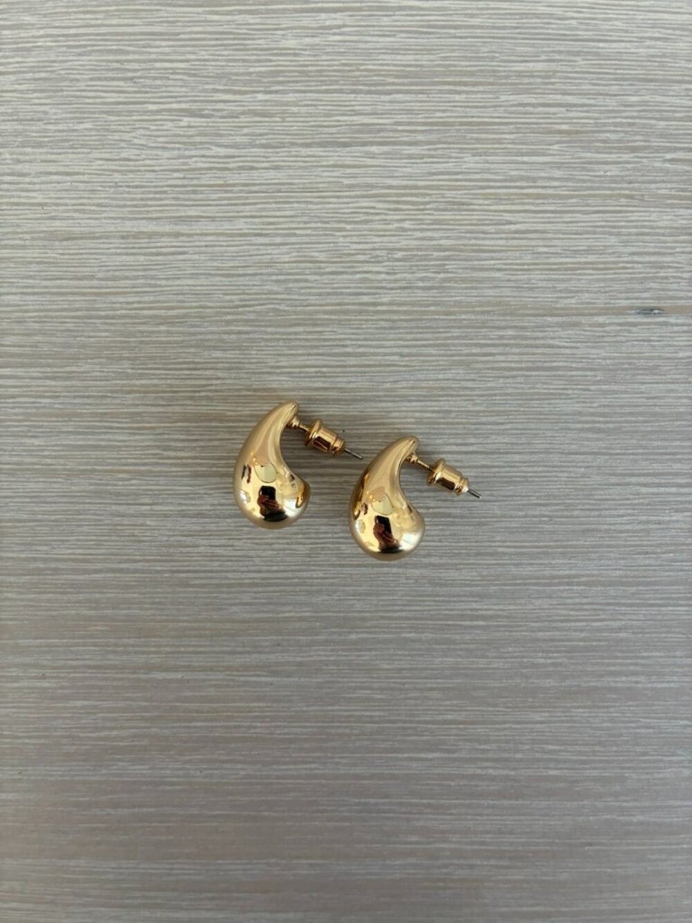 Anthropologie Gold Teardrop Statement Earrings